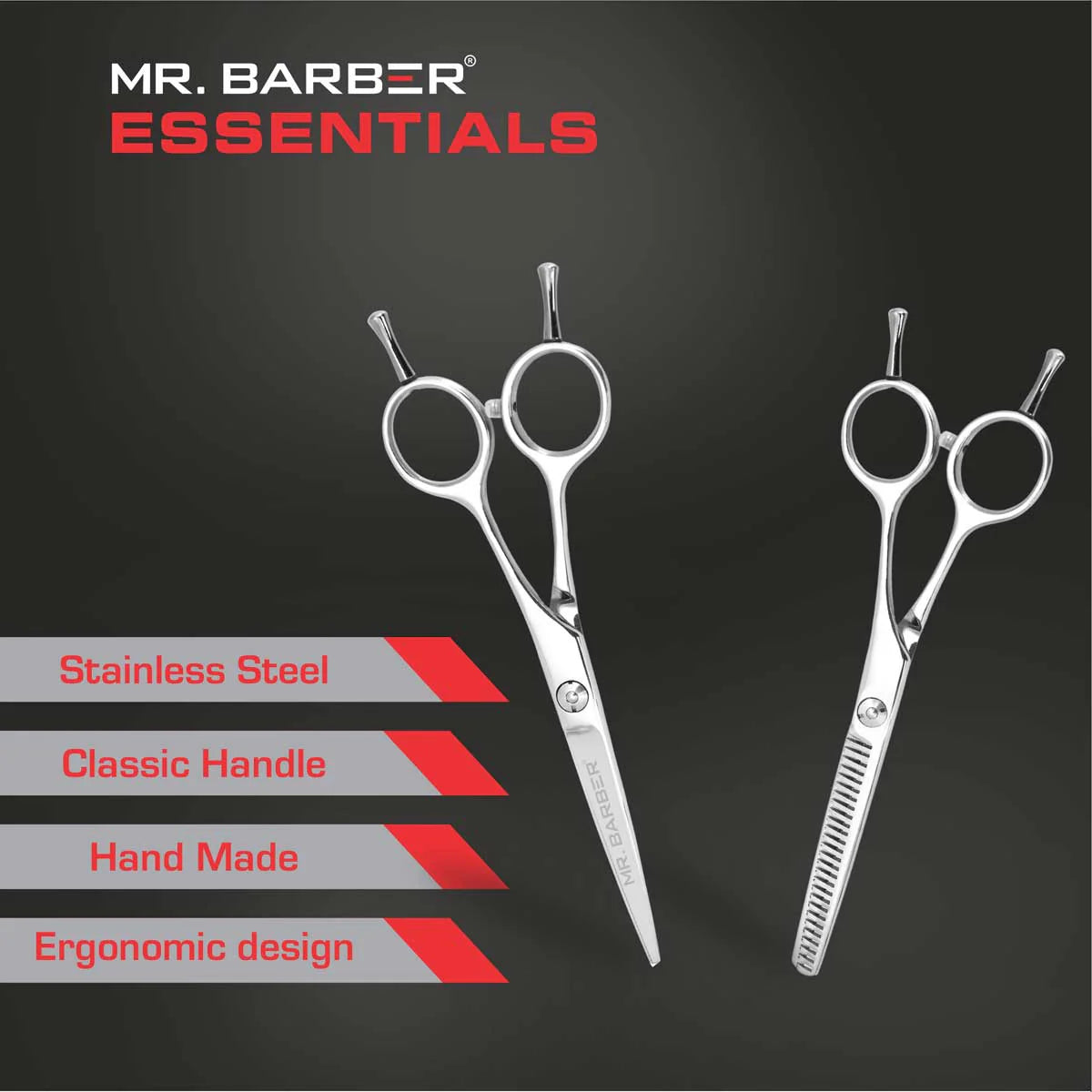 Mr. Barber Essentials Hair Scissors 5.5 Inch (14 cm) MB ES55 | Professional Precision Cutting Shears for Salon & Home Use