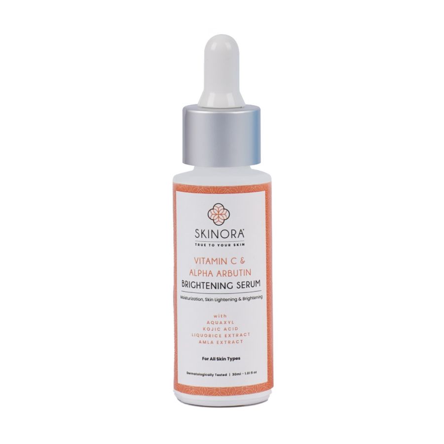 Skinora Vitamin C & Alpha Arbutin Brightening Serum| Moisturization and Skin Brightening| For All Skin Types
