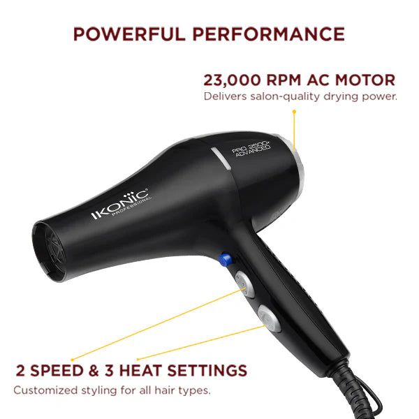 Ikonic Professional Pro 2500+ Advanced Hair Dryer