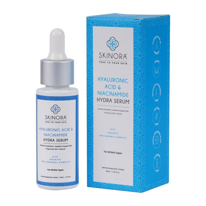 Skinora Hyaluronic Acid & Niacinamide Hydra Serum| For Intense Hydration and Healthy Supple Skin| For All Skin Types
