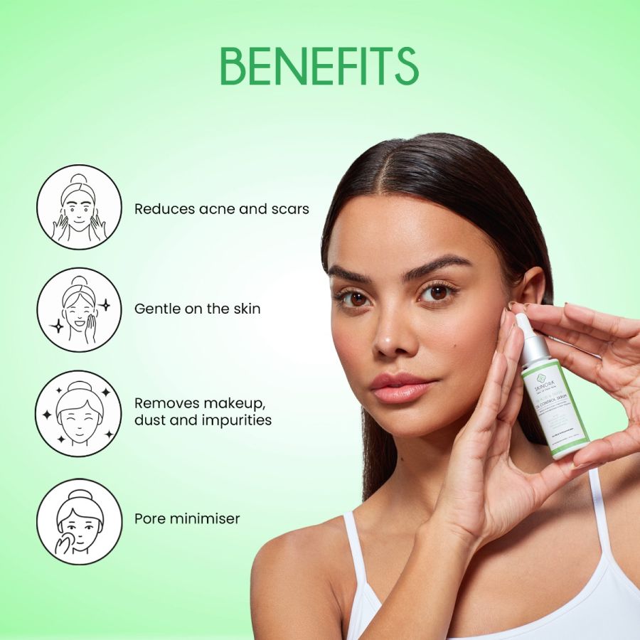 Skinora Tri Acid & Silver Oil Control Serum| Reduces Acne & Scars| Minimizes Pores & Regulates Sebum| For Oily & Acne-Prone Skin
