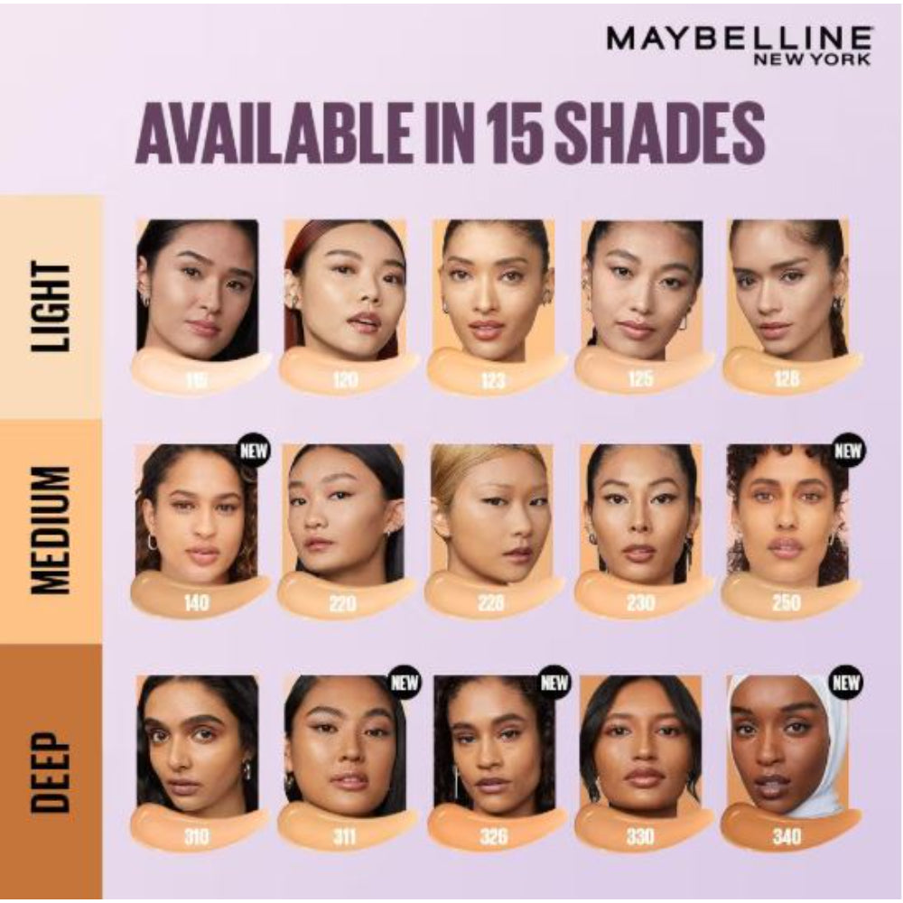 Maybelline New York Super Stay Lumi-Matte Liquid Foundation 30H Wear, Transfer Proof (35 ml)