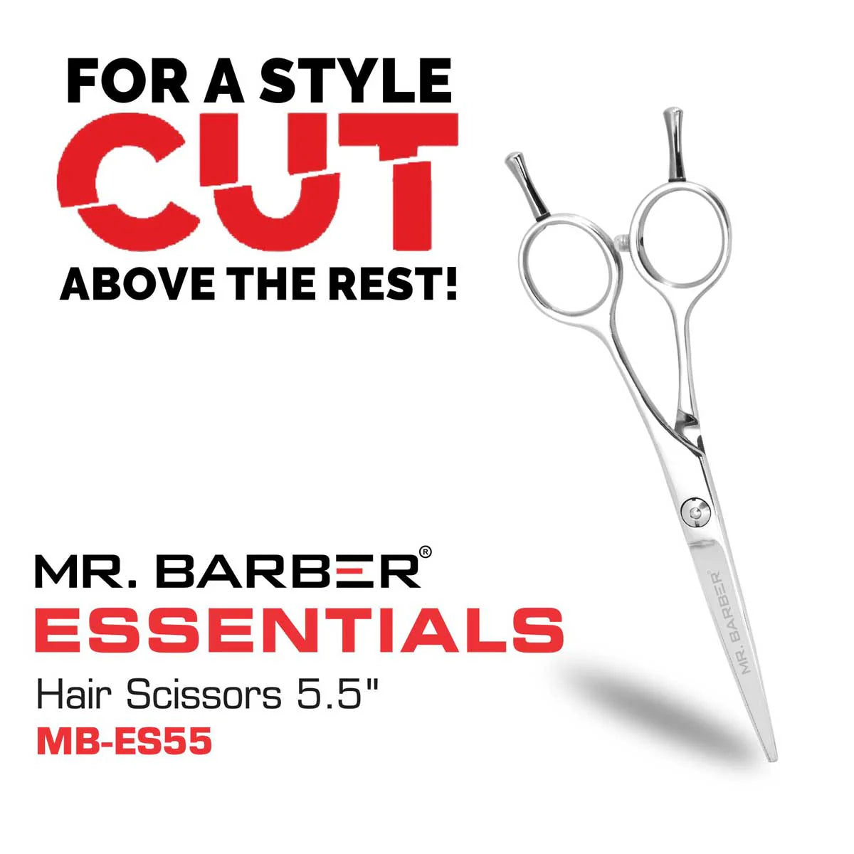 Mr. Barber Essentials Hair Scissors 5.5 Inch (14 cm) MB ES55 | Professional Precision Cutting Shears for Salon & Home Use