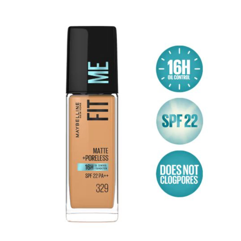 Maybelline New York Fit Me Matte+Poreless 16H Oil Control Foundation With SPF 22 PA++ (30ml)