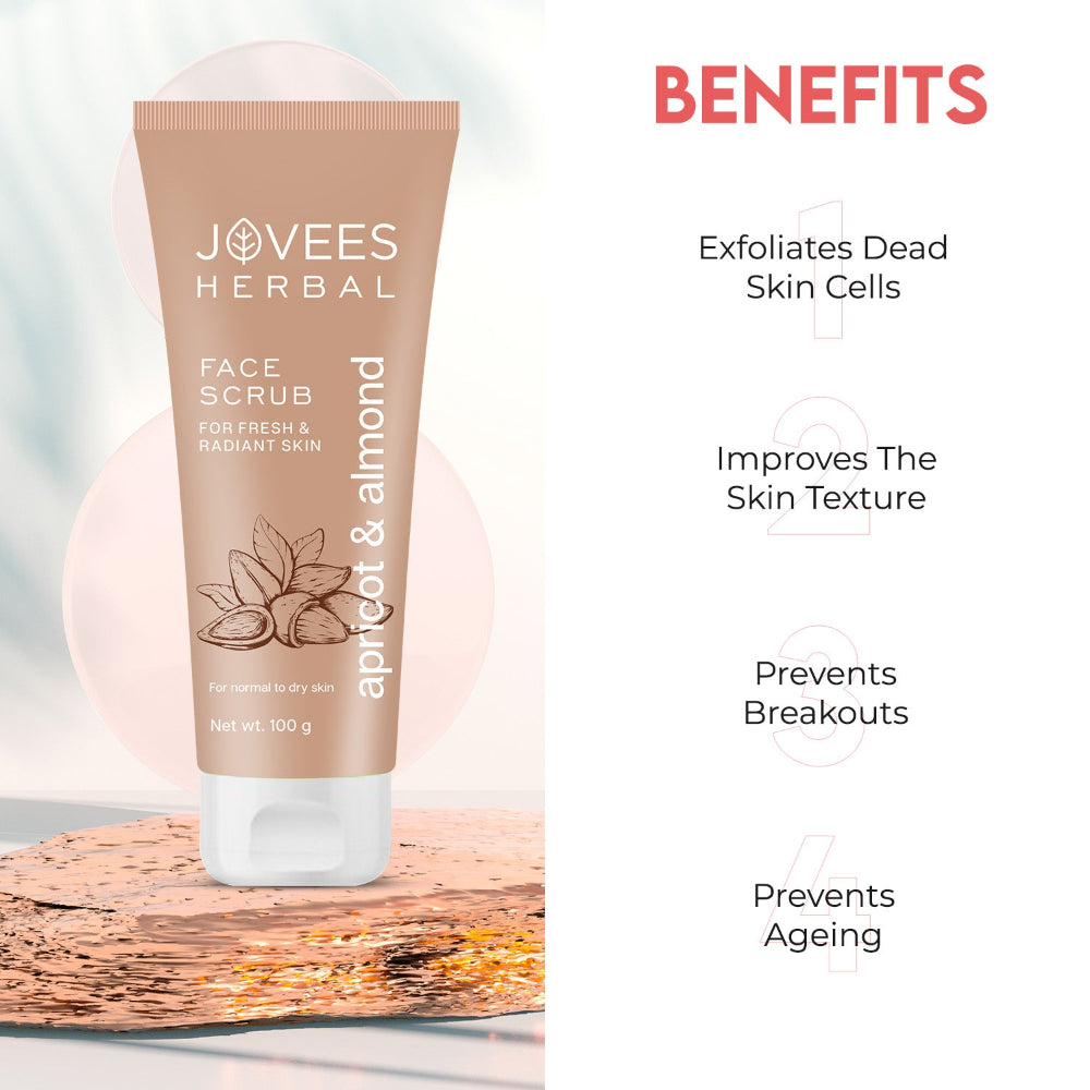 Jovees Apricot & Almond Face Scrub Infused With Wheatgerm Oil
