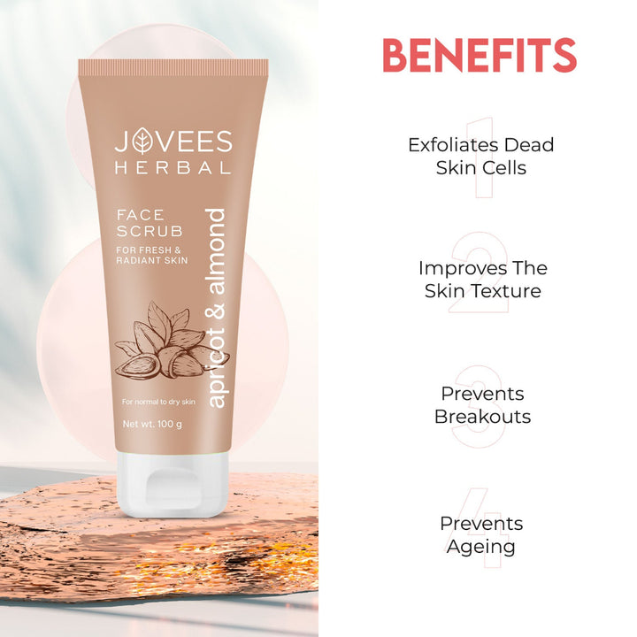Jovees Apricot & Almond Face Scrub Infused With Wheatgerm Oil