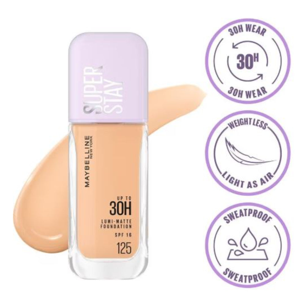 Maybelline New York Super Stay Lumi-Matte Liquid Foundation 30H Wear, Transfer Proof (35 ml)