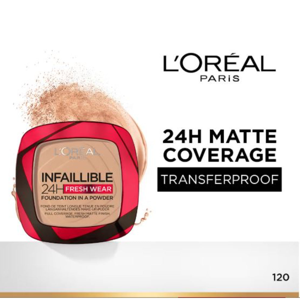 L'Oreal Paris Infallible 24H Fresh Wear Waterproof Powder Foundation (9g)