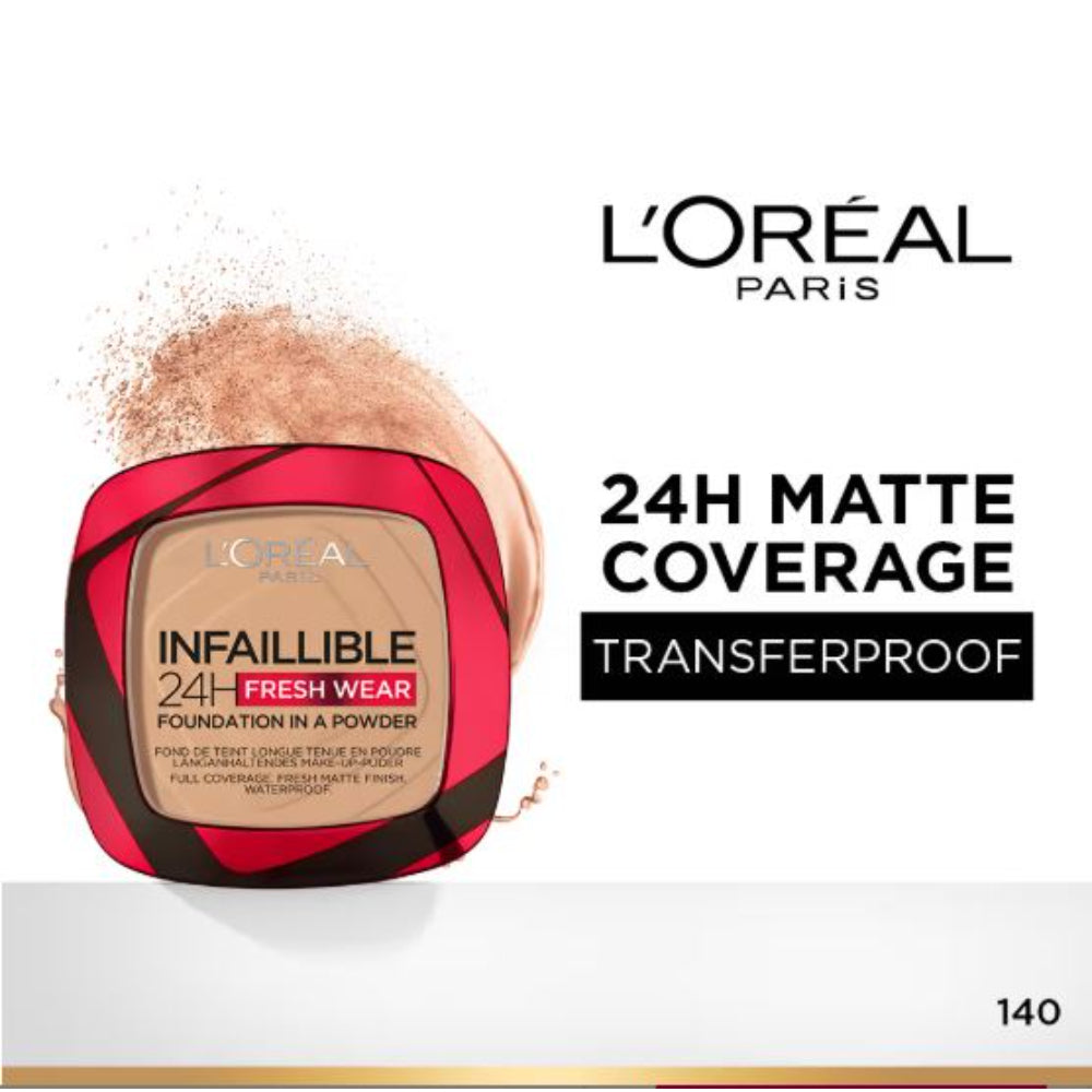 L'Oreal Paris Infallible 24H Fresh Wear Waterproof Powder Foundation (9g)