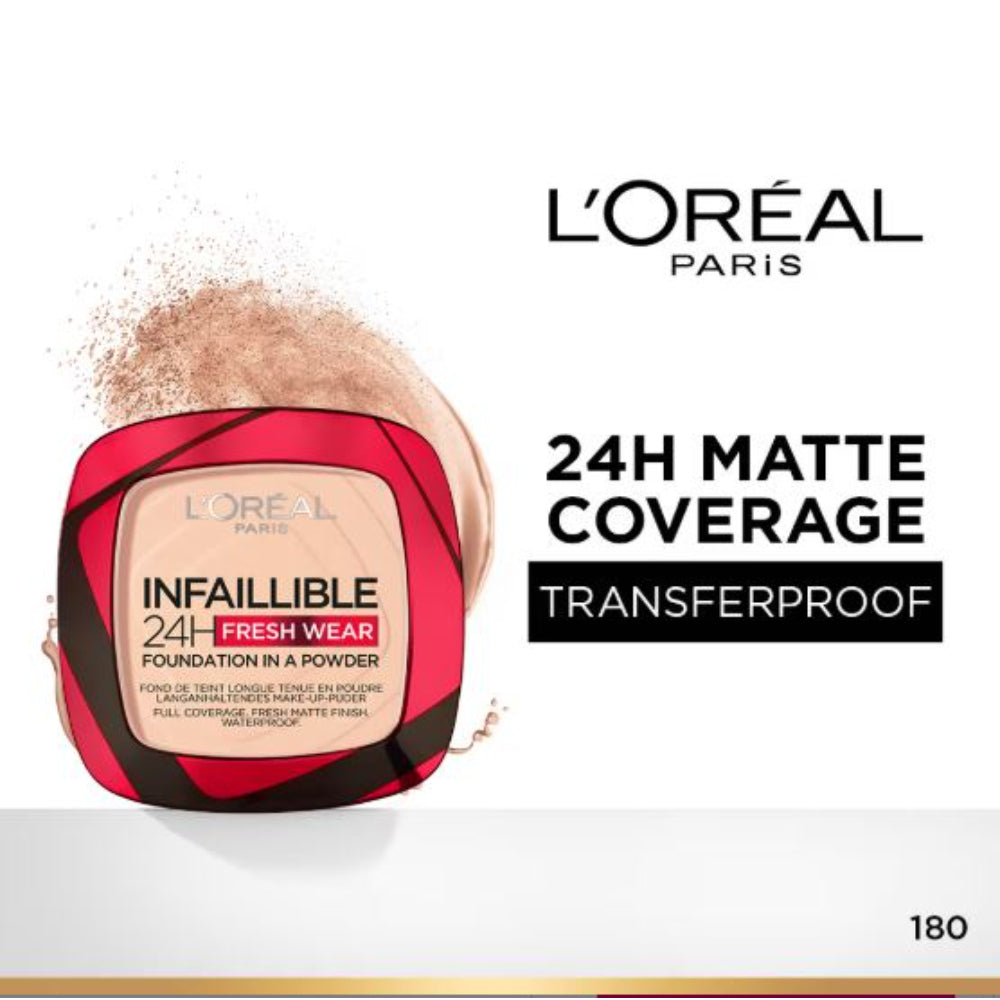 L'Oreal Paris Infallible 24H Fresh Wear Waterproof Powder Foundation (9g)