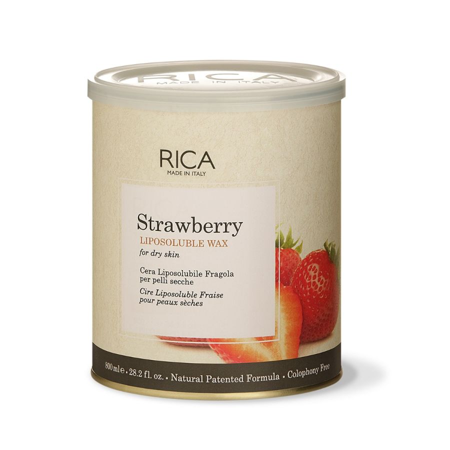 RICA Strawberry Liposoluble Soft Wax for Dry Skin Suitable for Men & Women Waxing Hair Removal Cream for Extra Smoothness (800ml)