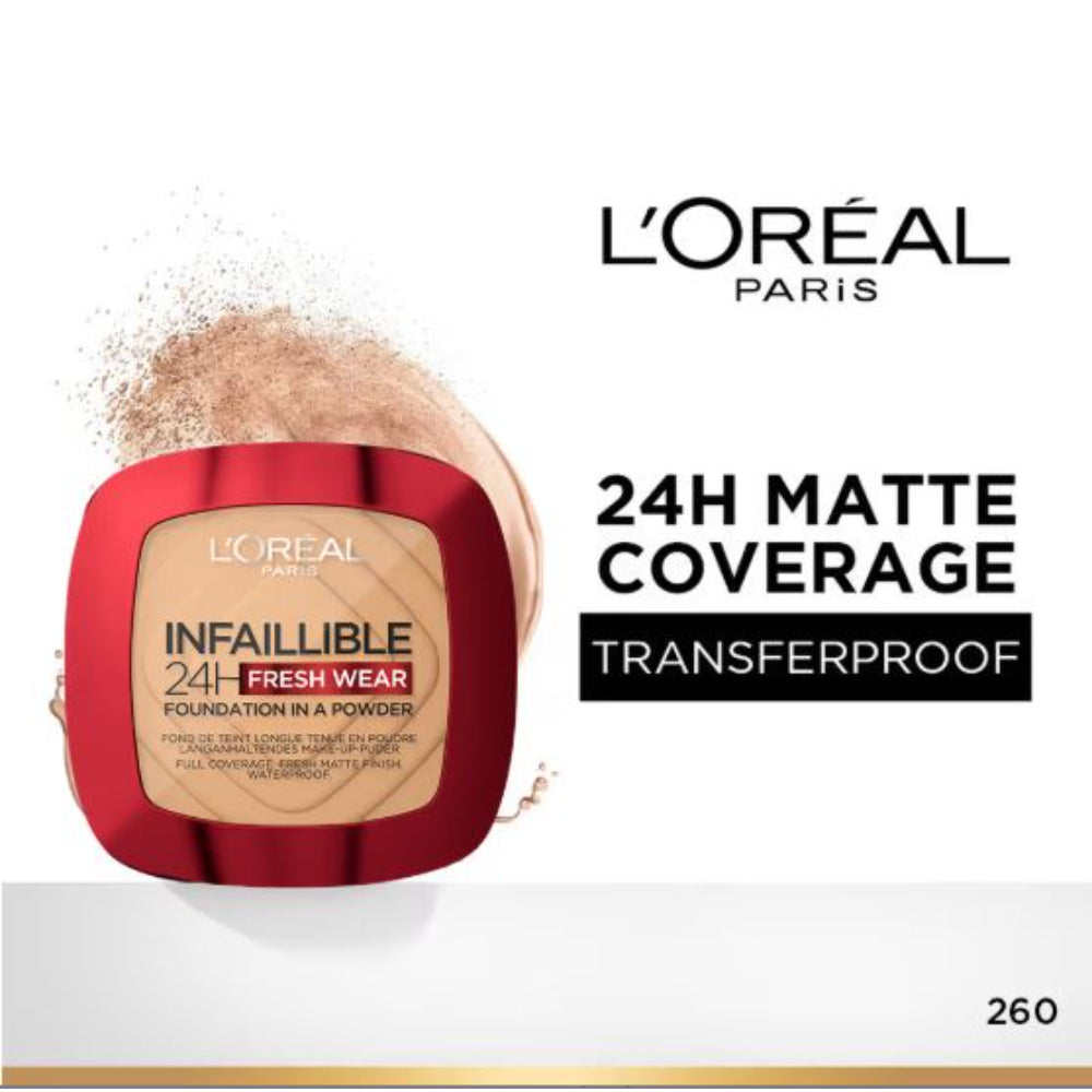 L'Oreal Paris Infallible 24H Fresh Wear Waterproof Powder Foundation (9g)