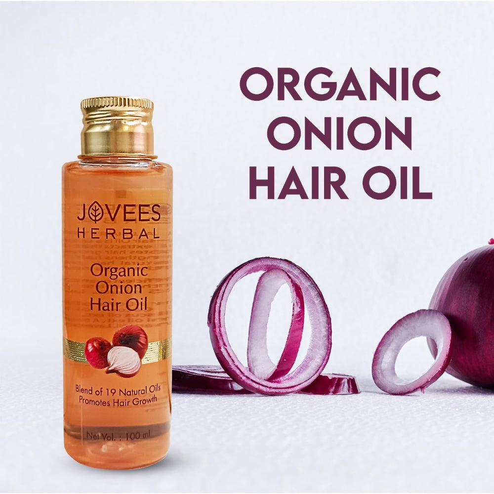 Jovees Organic Onion Hair Oil | Blend of 19 Natural Oils 100 ML