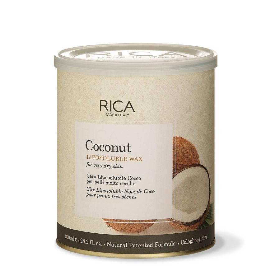 Rica Coconut Liposoluble Painless Hair Removal Wax For Men & Women| Quick & Easy Tan Removal Waxing for Very Dry Skin| 800 ml, Pack of 1