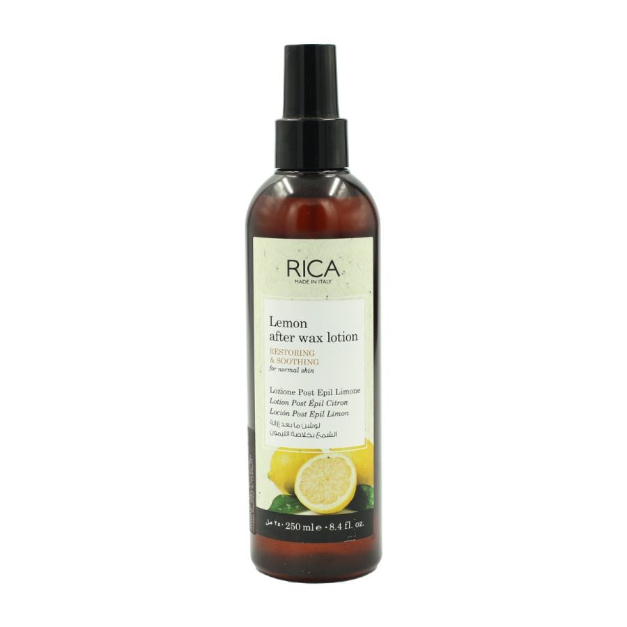 Rica Lemon After Wax Lotion | Post Waxing Cleansing for Normal Skin with Sun flower Oil, Jojoba Oil & Vitamin E - 250ml