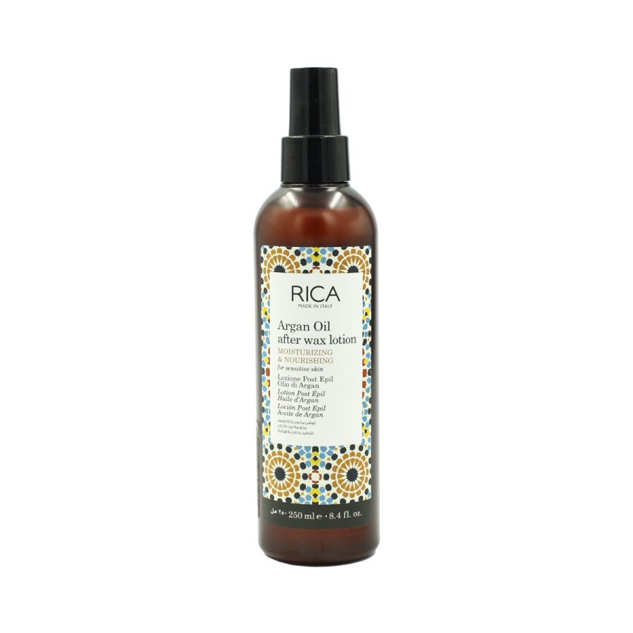 Rica After Wax Lotion with Argan Oil for Men & Women – Moisturizing & Nourishing Post-Wax Skin Care (250 ml) | Soothes & Hydrates Sensitive Skin