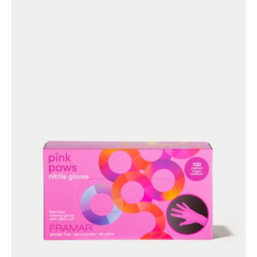 Framar - Pink Paws Nitrile Gloves - 100 count