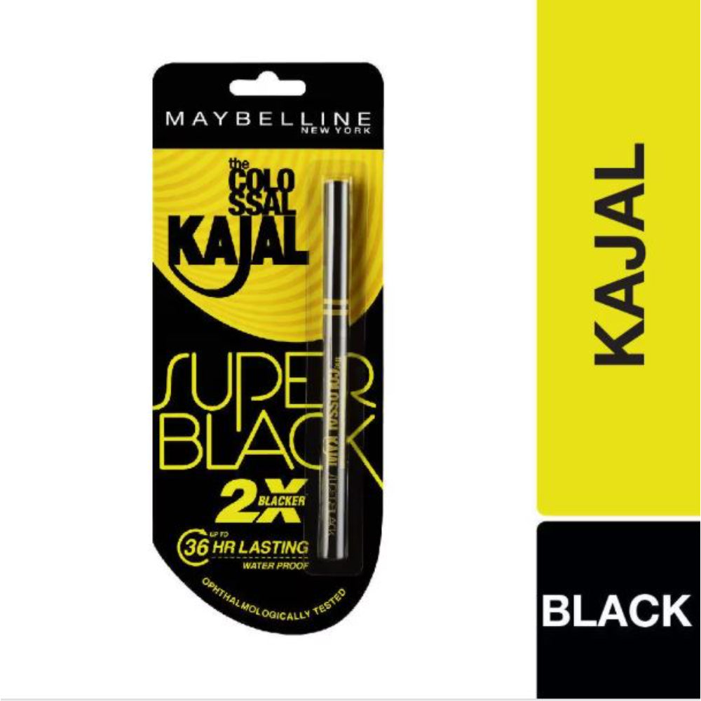 Maybelline New York Colossal Kajal Super Black, 2X Darker & 2X Colossal Kajal (0.35g)