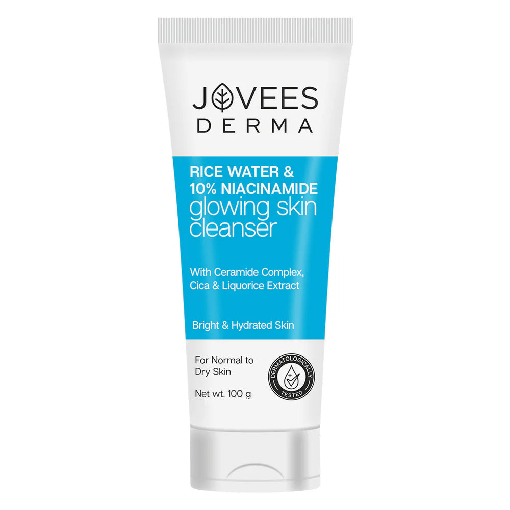 Jovees Derma Rice Water & 10% Niacinamide Glowing Skin Cleanser-100 g