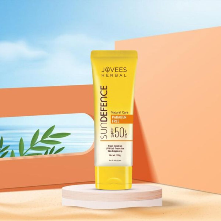 Jovees Sun Defence Cream SPF 50 PA+++ Broad Spectrum For All Skin Types | Protection From UVA/UVB & Sun Damaged