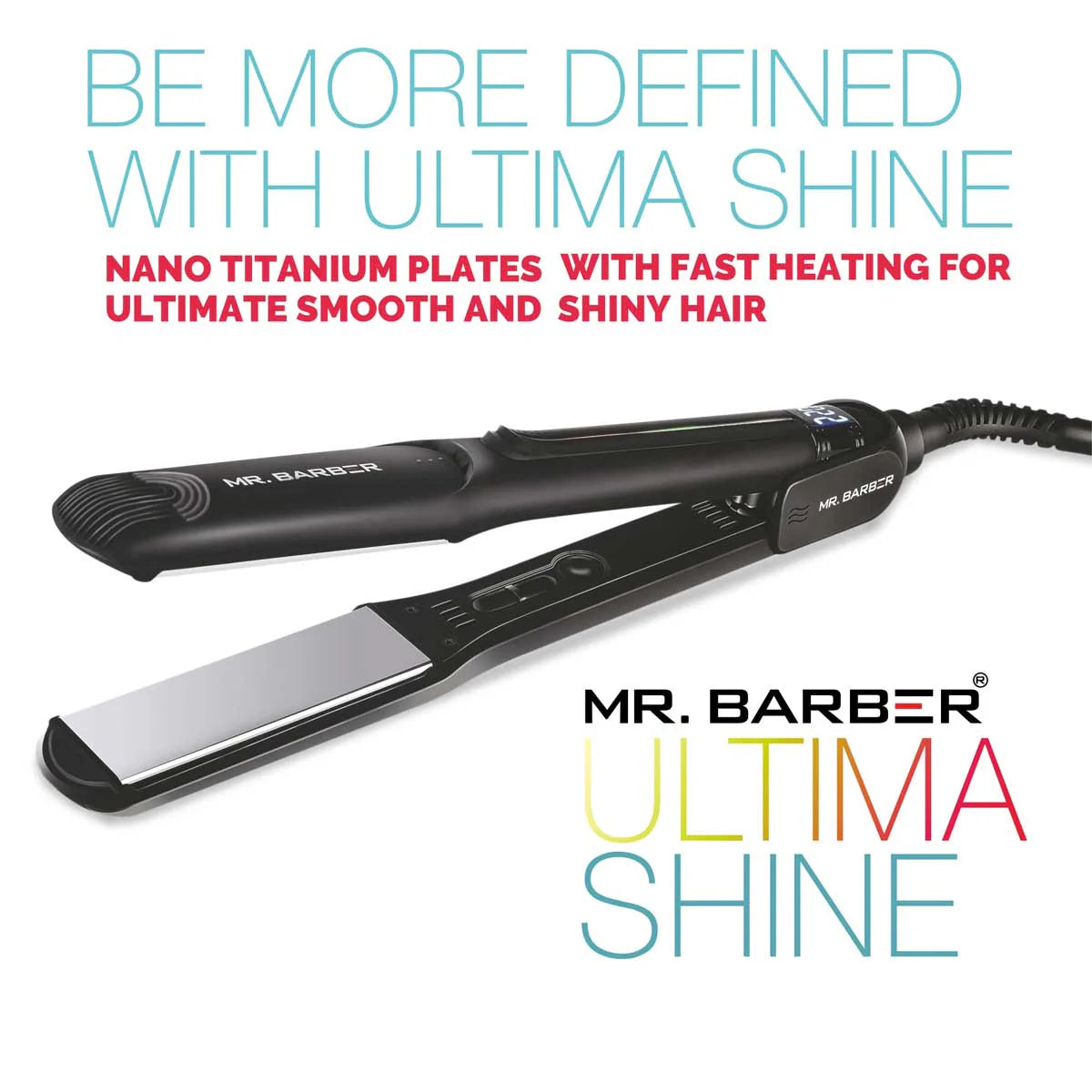 Mr. Barber Ultima Shine Pro Hair Straightener with Advanced Nano Titanium Technology & Fast Heating