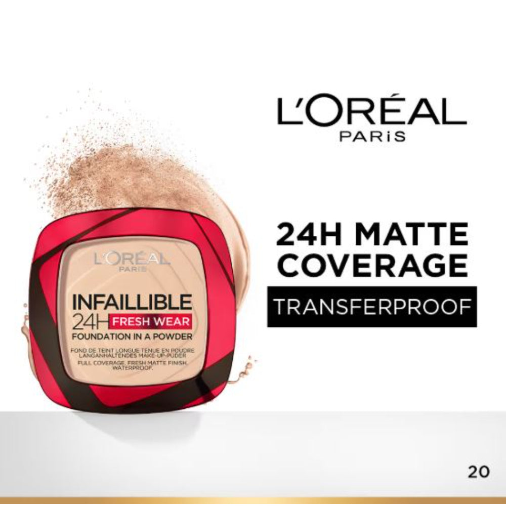 L'Oreal Paris Infallible 24H Fresh Wear Waterproof Powder Foundation (9g)