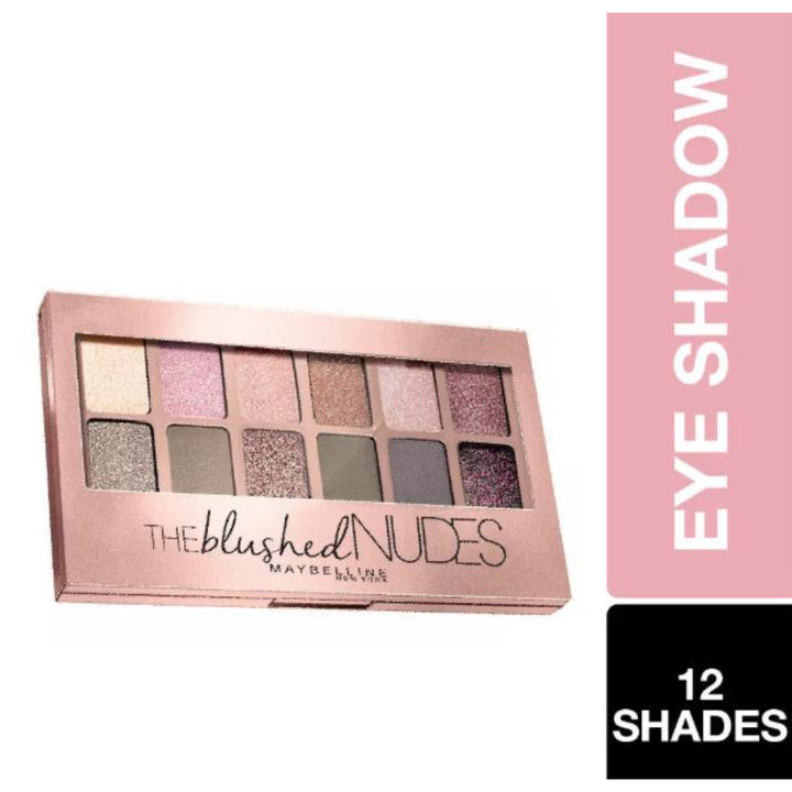 Maybelline New York The Blushed Nudes Eyeshadow Palette, 12 Highly Blendable Shades (9g)