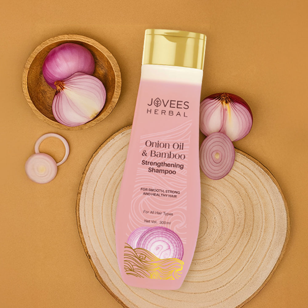 Jovees Red Onion Oil & Bamboo Strengthening Shampoo For Strong hair