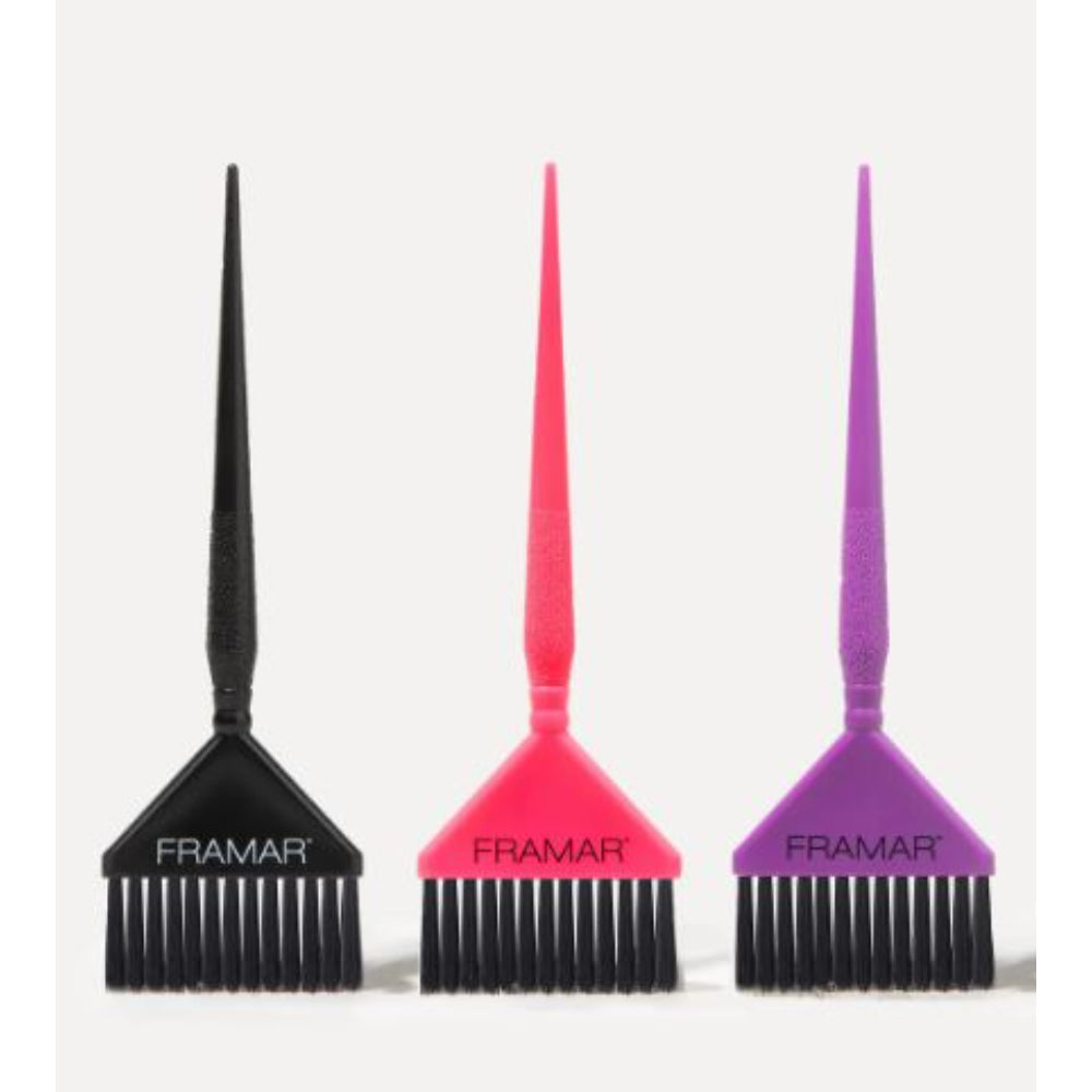 Framar - Big Daddy Brush Set - 3 Pack black, pink, & purple