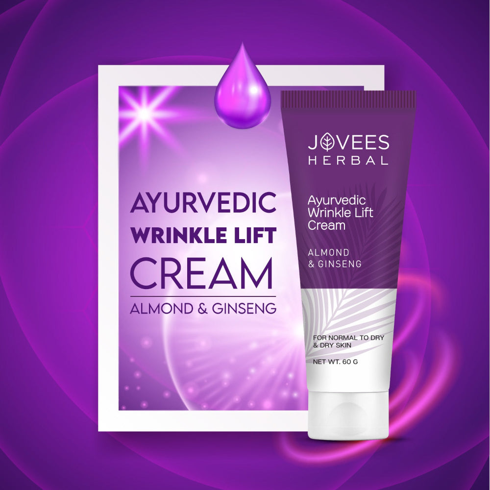 Jovees Ayurvedic Wrinkle Lift Face Cream With Almond & Ginseng | Anti-Wrinkle