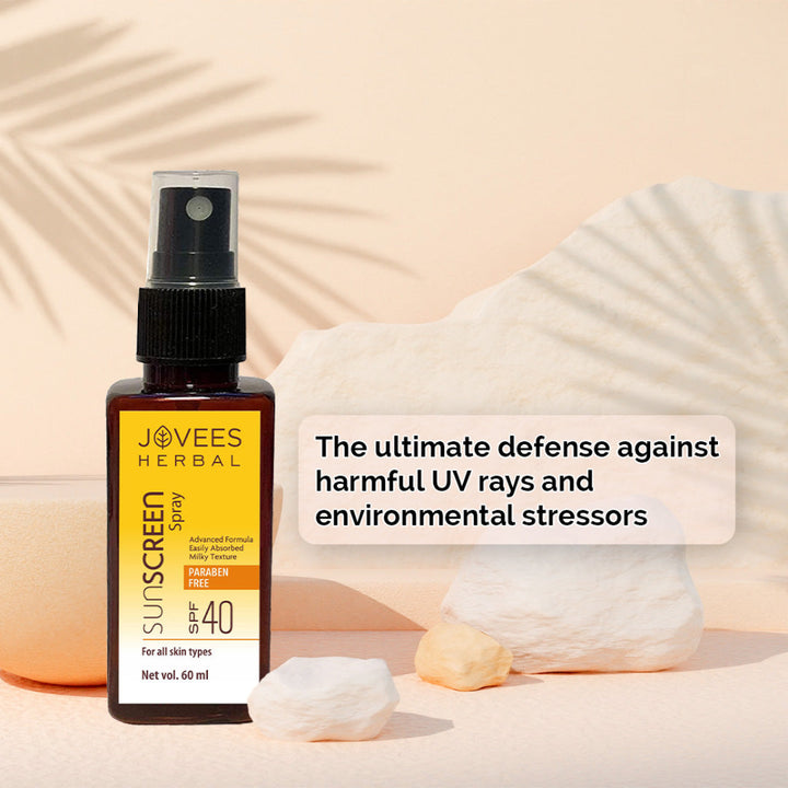 Jovees Herbal Sunscreen Spray SPF 40 | UVA + UVB Protection For Men & Women, All Skin Types 60 ml
