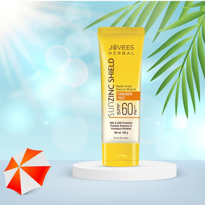 Jovees Sun Zinc Shield SPF 60 PA+++ Broad Spectrum | Matte Finish 100  g
