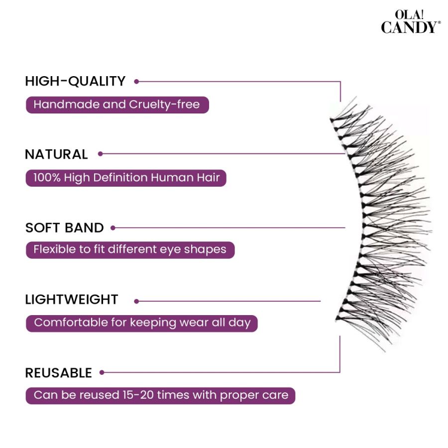Ola Candy Uptown Girl Human Hair False Lash-202 (1 Pair)