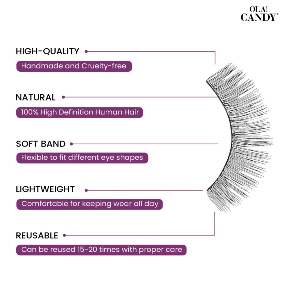 Ola Candy Alluring Human Hair False Lash-203 (1 Pair)