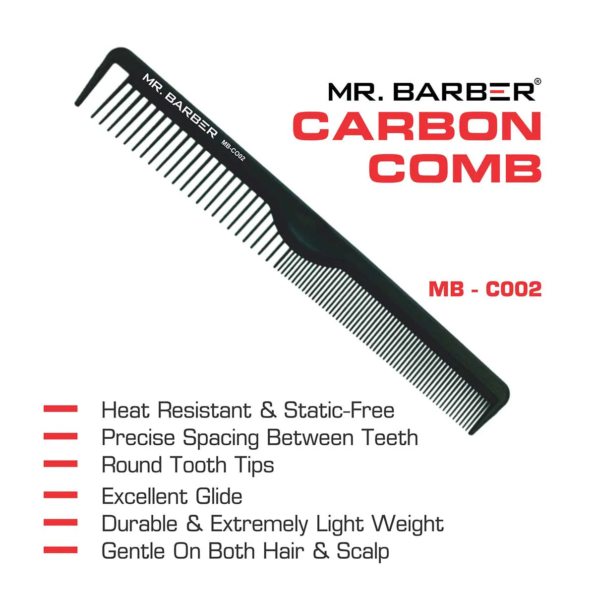 Mr. Barber Large Cutting Comb MB-CO02 | Professional Hair Styling Comb for Precision & Control (1 Piece)
