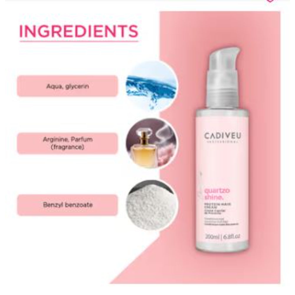 Cadiveu - Quartzo Shine Protein Hair Cream For Soft & Shiny Hair (200ml)