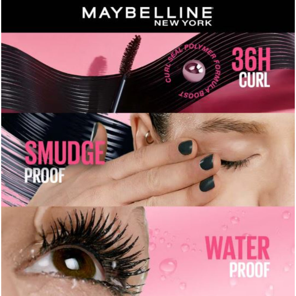 Maybelline New York Hypercurl Waterproof Mascara, Smudge & Highly Pigmented (9.2 ml)