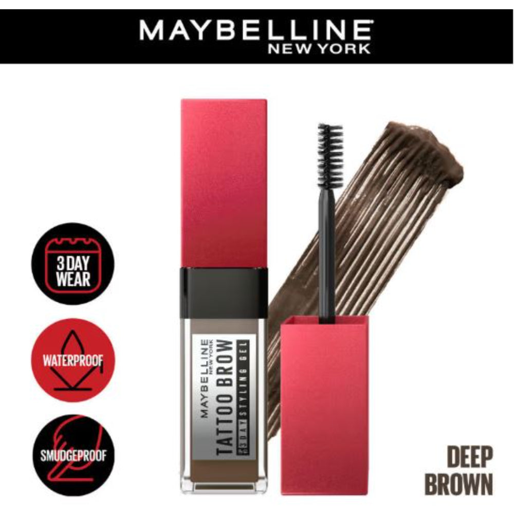 Maybelline New York Tattoo Brow 3-Day Gel, Water & Smudgeproof Lasts Up To 36H (6ml)