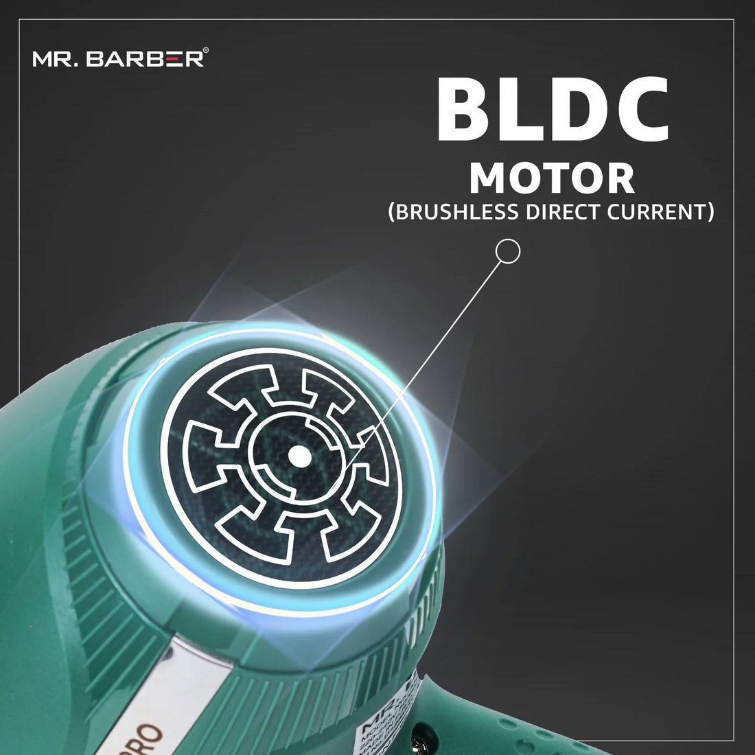 Mr. Barber 2400 Watts Infinity Pro Ionic Hair Dryer Ceramic Technology With 3-Heat Settings & 2-Speed Settings For Professional Styling (Green)