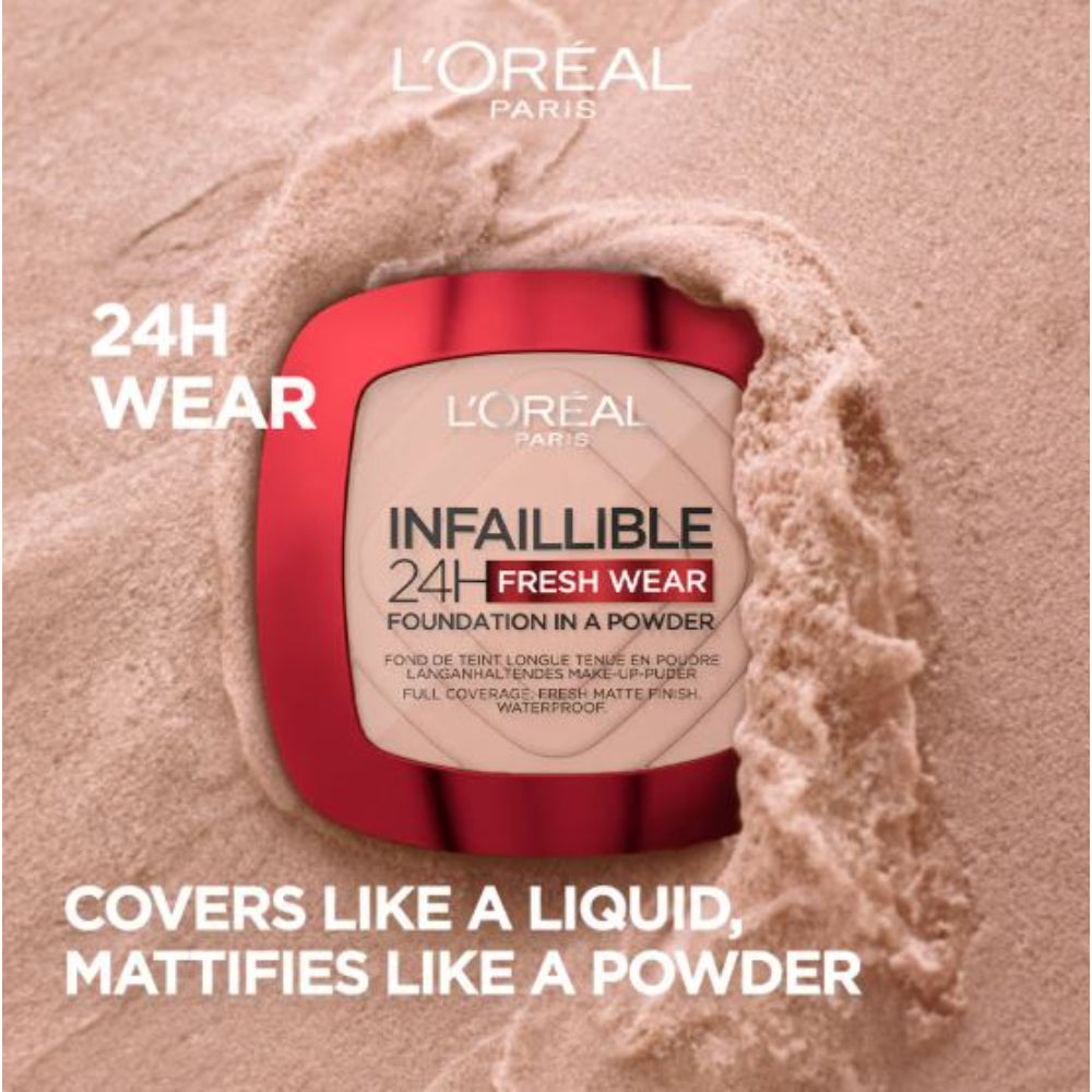 L'Oreal Paris Infallible 24H Fresh Wear Waterproof Powder Foundation (9g)