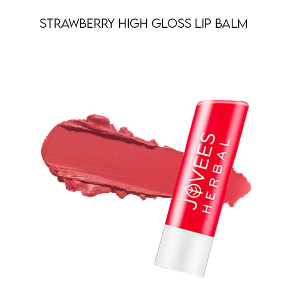 Jovees Strawberry High Gloss Lip Balm With Vitamin E For Soft Lips