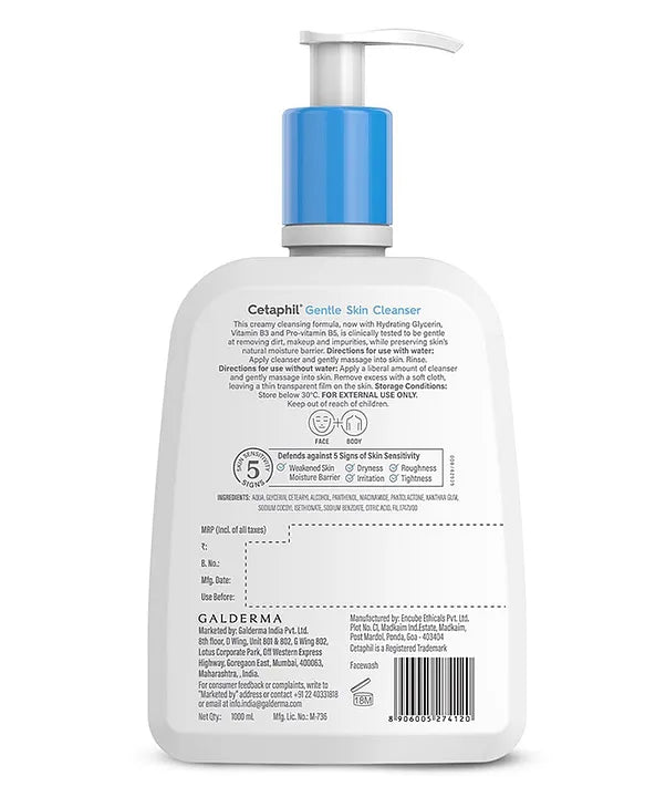 Cetaphil Gentle Skin Cleanser – Hydrating & pH-Balanced Formula for Sensitive Skin