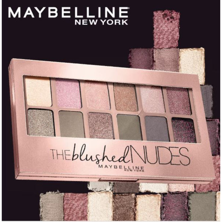 Maybelline New York The Blushed Nudes Eyeshadow Palette, 12 Highly Blendable Shades (9g)