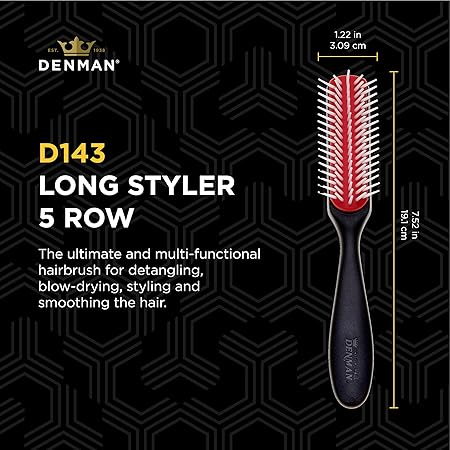 Denman Small Styling Brush, D143 - 5 Row