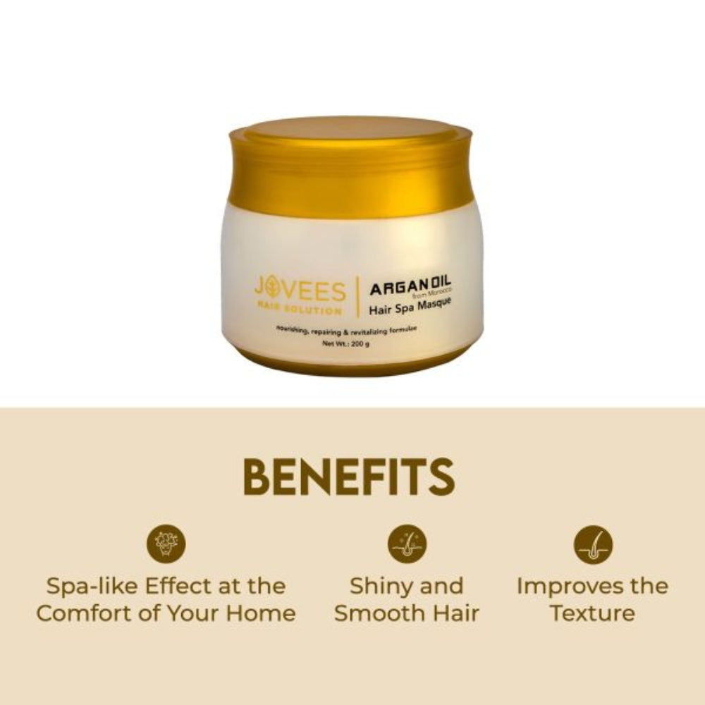 Jovees Argan Oil Hair Spa Masque With Moroccan Argan Oil And Jojoba Oil | Gives Shiny And Smooth Hair For All Hair Types