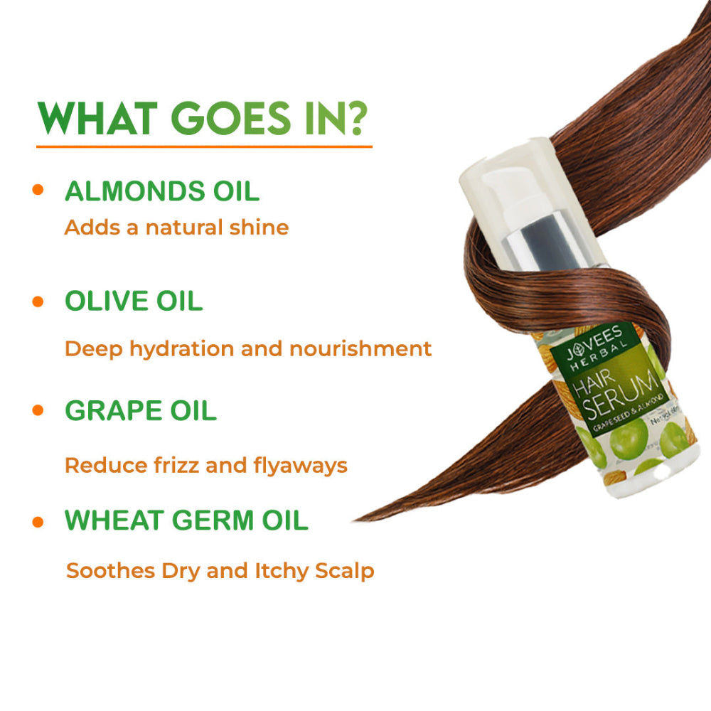 Jovees Hair Serum With Grape Seed & Almond Oil For Frizzy Hair 60 ML