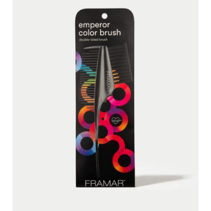 Framar - The Emperor Color Brush dual sided color brush & comb - black