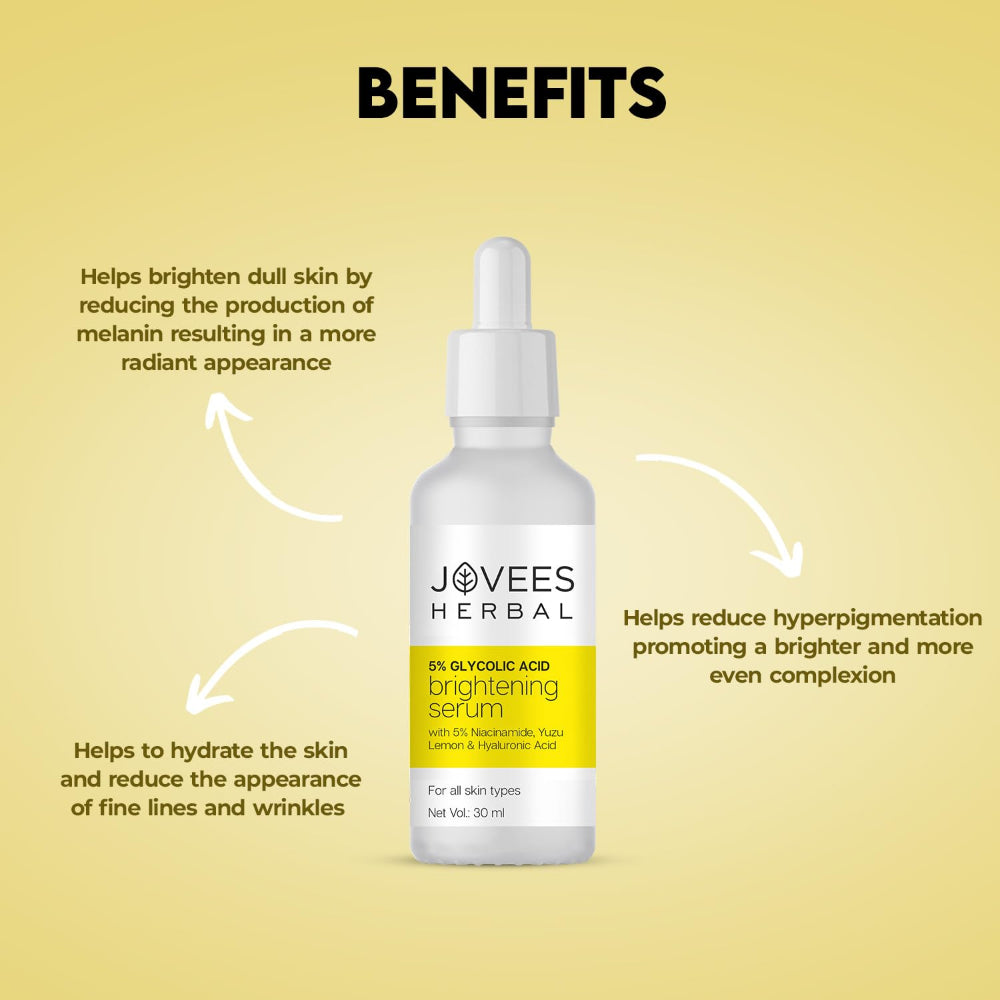 Jovees 5% Glycolic Acid Brightening Skin Serum With 5% Niacinamide