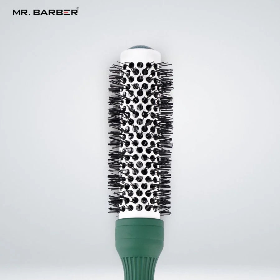 Mr. Barber Green Ceramic Ion Thermal Brush 25mm | Professional Hair Styling Brush - 1 Piece