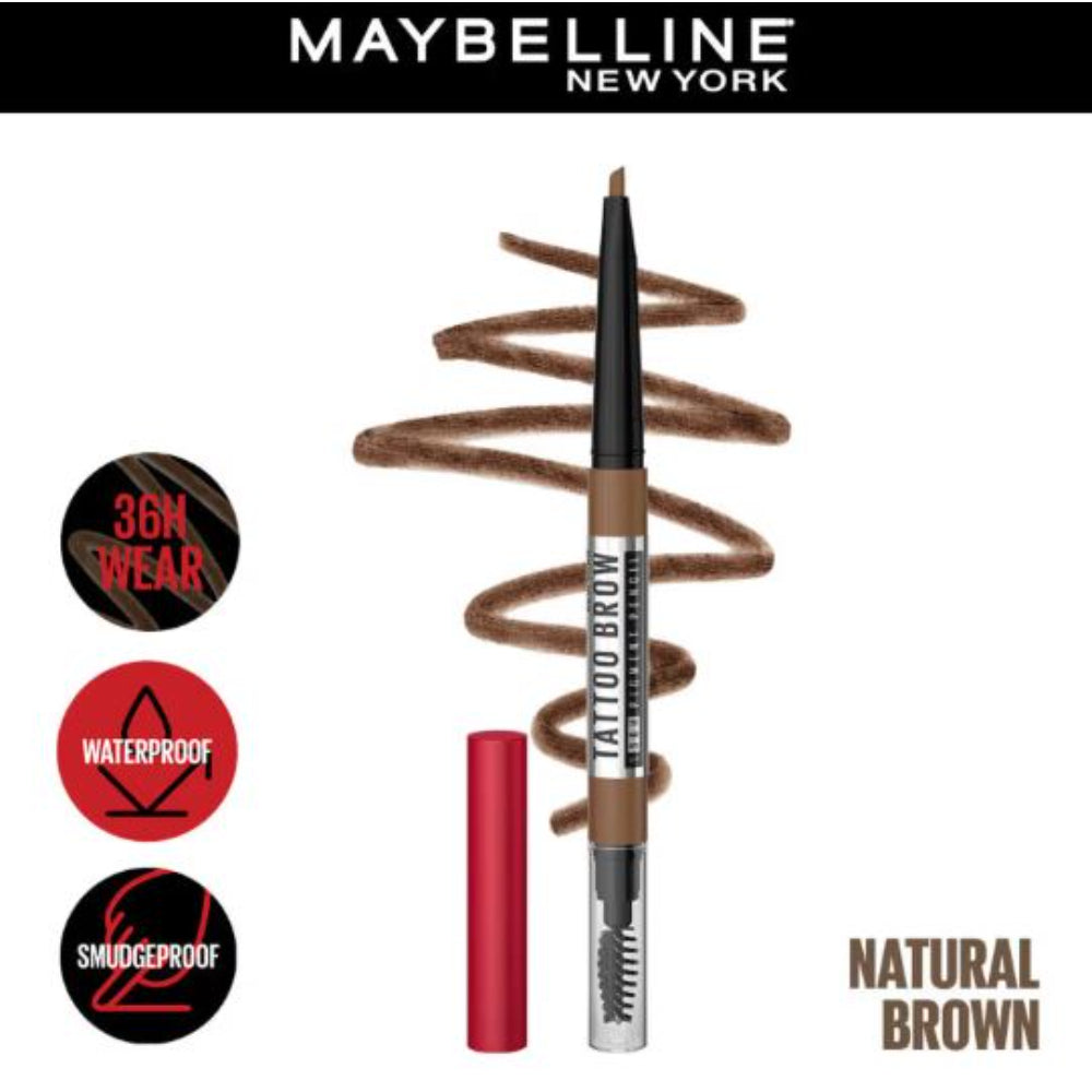 Maybelline New York Tattoo Brow 36H Brow Pencil, Water & Smudgeproof (0.25g)